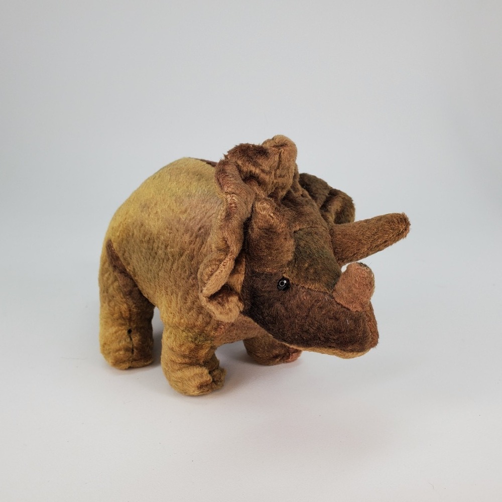 Stuffins Lumpy's Gang Triceratops Bean Bag Plush Dinosaur Brown Vintage 1997 NWT